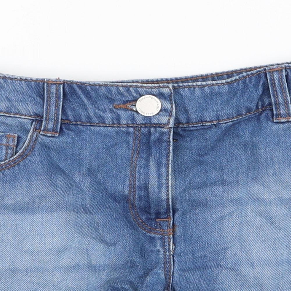 NEXT Girls Blue  100% Cotton Hot Pants Shorts Size 12 Years  Regular Zip