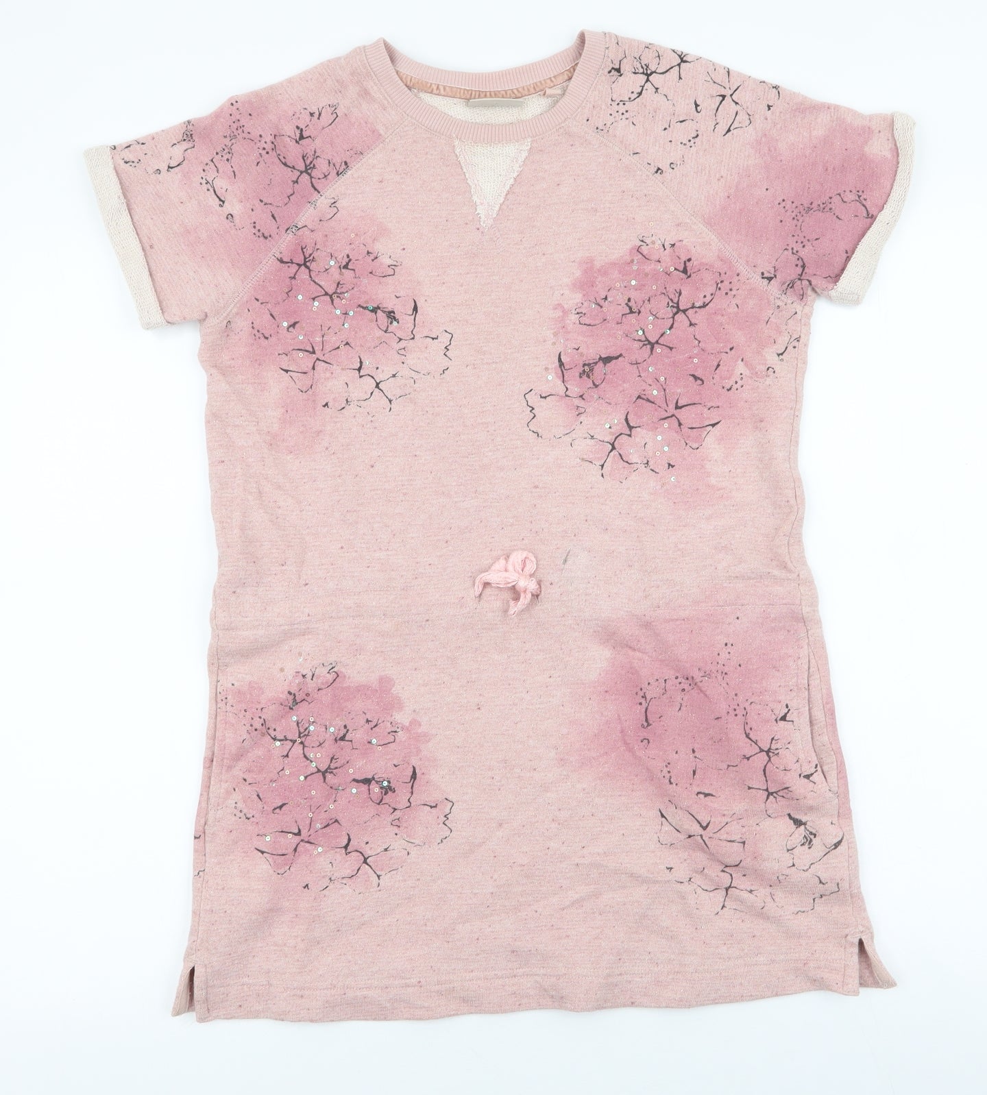 NEXT Girls Pink Floral Cotton Pullover Sweatshirt Size 10 Years  Pullover