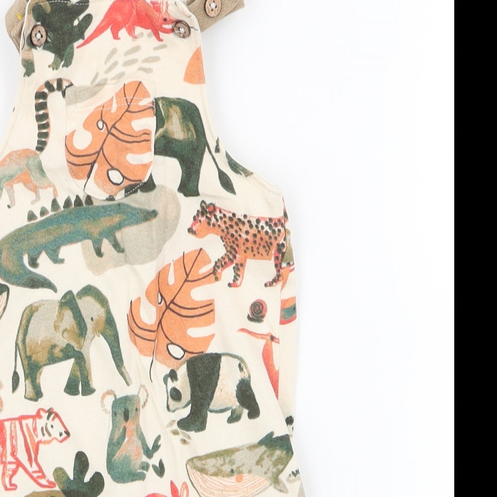 NEXT Boys Multicoloured Animal Print 100% Cotton Romper One-Piece Size 3-6 Months  Pullover