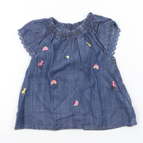 NEXT Girls Blue  Modal A-Line  Size 3-6 Months  Round Neck Pullover