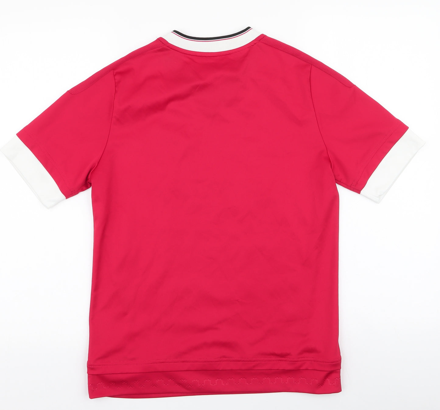 Manchester United Boys Red  100% Polyester Pullover T-Shirt Size 13-14 Years V-Neck Pullover