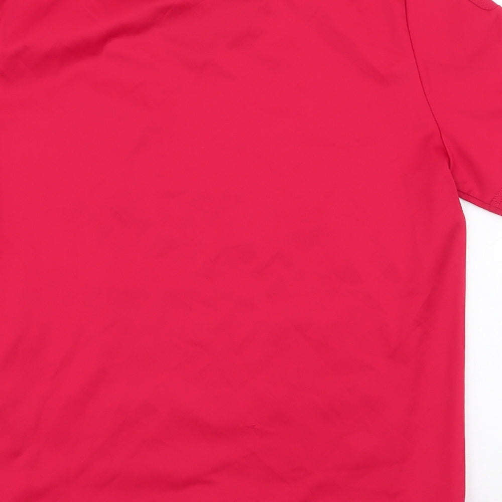 Manchester United Boys Red  100% Polyester Pullover T-Shirt Size 13-14 Years V-Neck Pullover