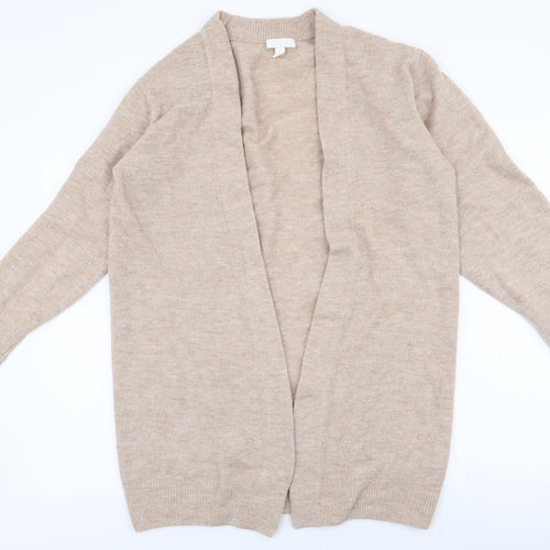 H&M Womens Beige Round Neck  Acrylic Cardigan Jumper Size S