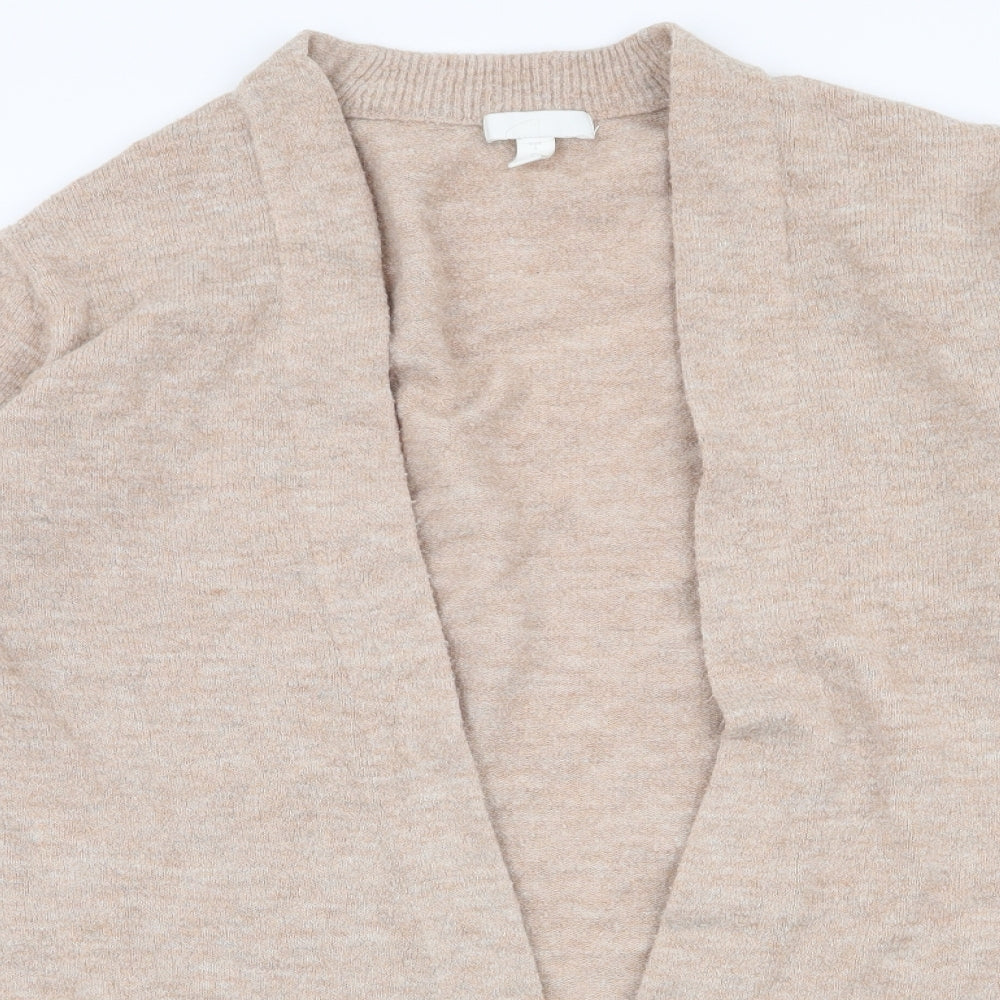 H&M Womens Beige Round Neck  Acrylic Cardigan Jumper Size S