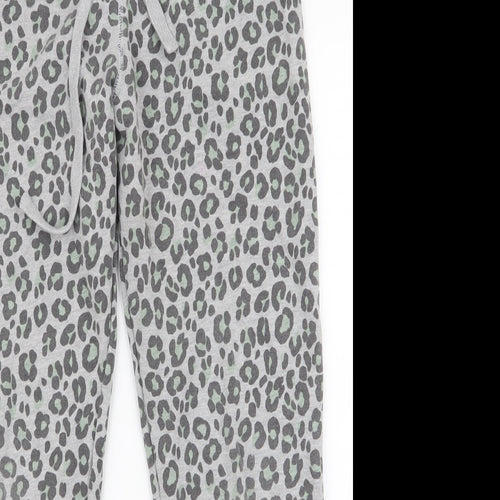 Hush Womens Grey Animal Print Cotton  Pyjama Pants Size S  Drawstring