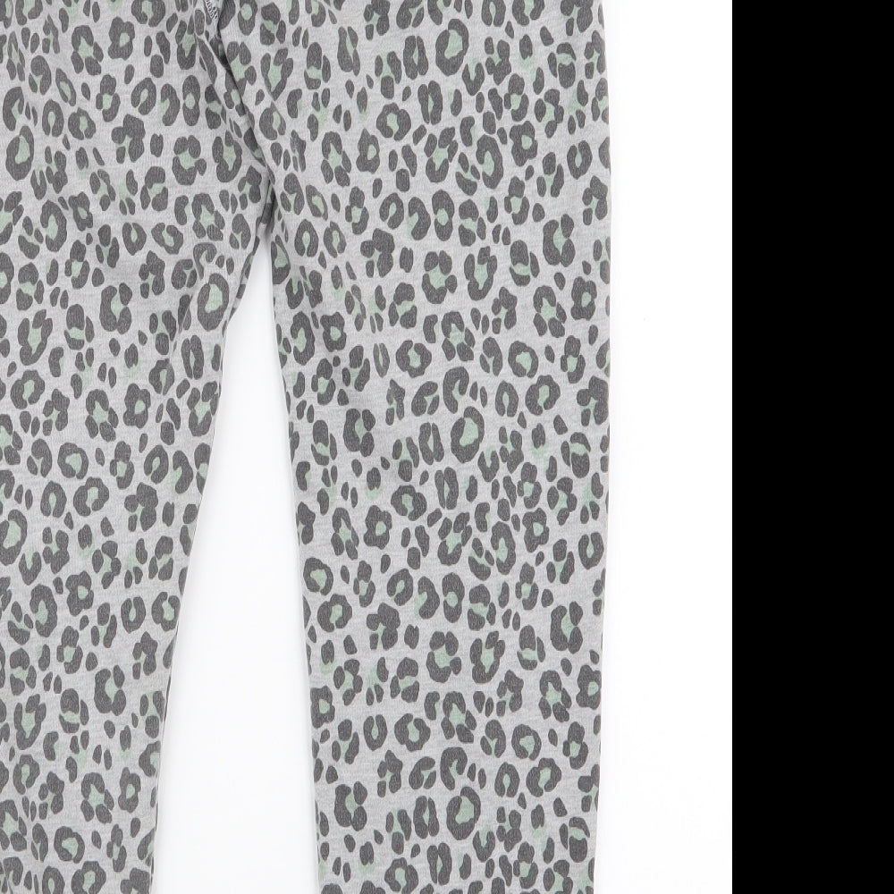 Hush Womens Grey Animal Print Cotton  Pyjama Pants Size S  Drawstring