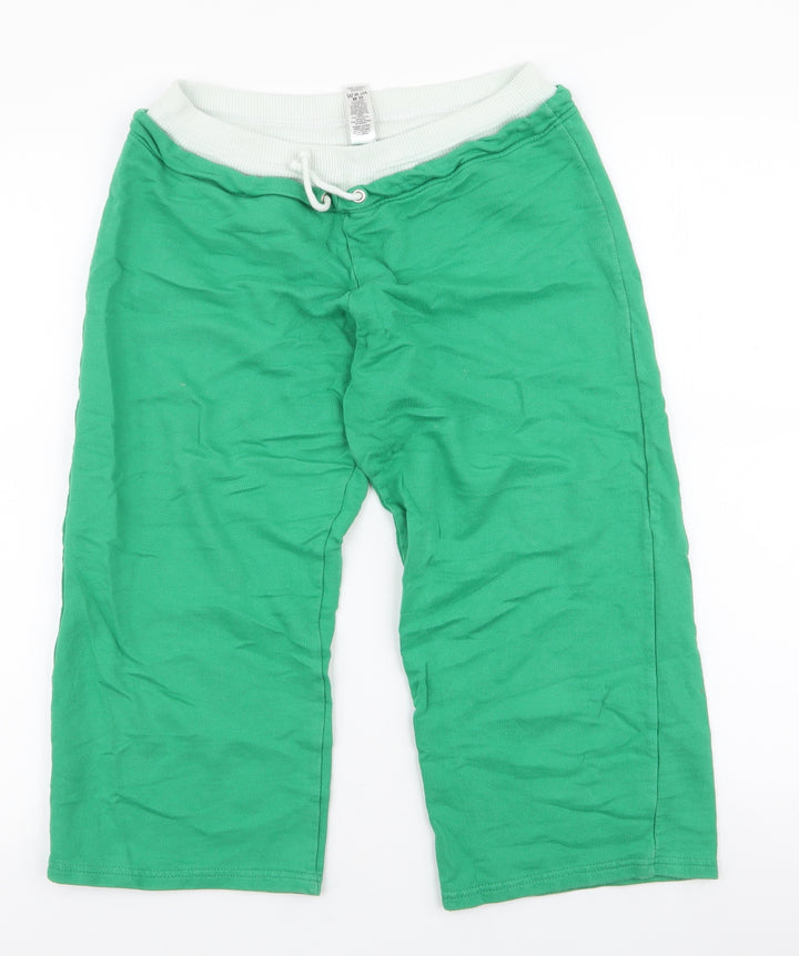 Dunnes Stores Mens Green Cotton Sweat Shorts Size 26 Regular Drawstring