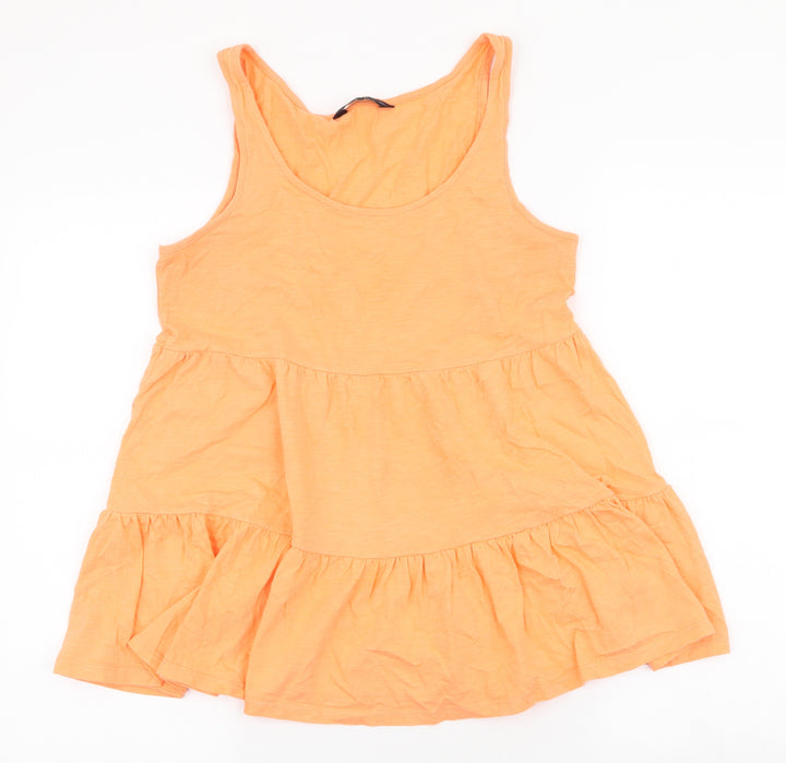 F&F Womens Orange Polyester Camisole Tank Size 6 Round Neck - Peplum