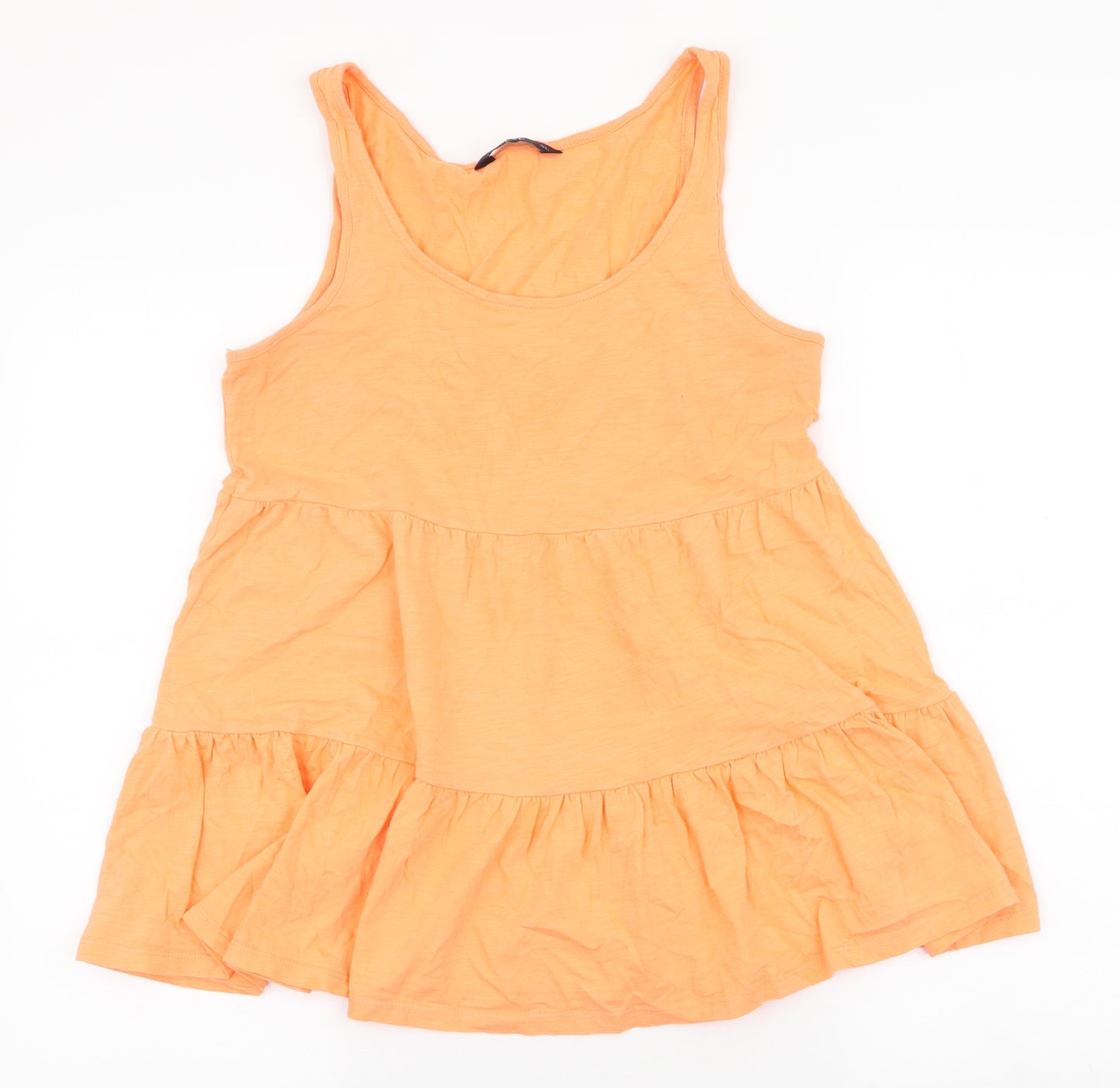 F&F Womens Orange  Polyester Camisole Tank Size 6 Round Neck - Peplum