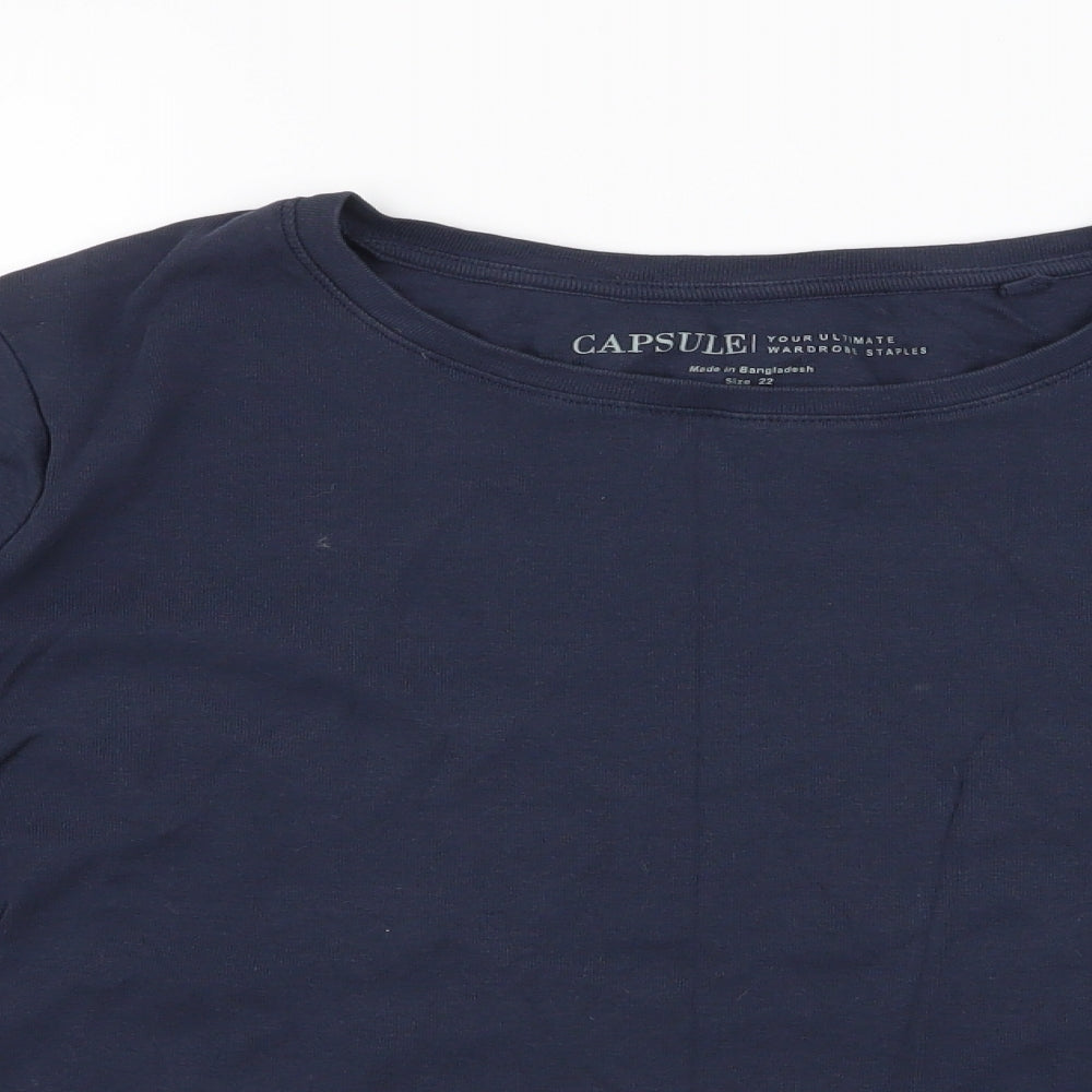 capsule Womens Blue  Polyester Jersey T-Shirt Size 22 Round Neck