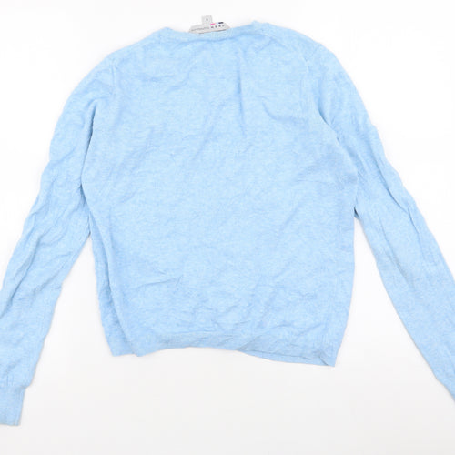 Crew Clothing Womens Blue Round Neck  Cotton Cardigan Jumper Size 8