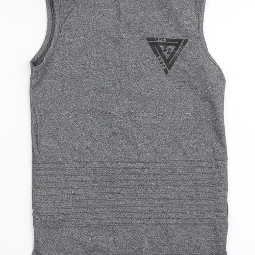 Primark Boys Grey  Polyester Basic Tank Size 9-10 Years Round Neck Pullover - NYC