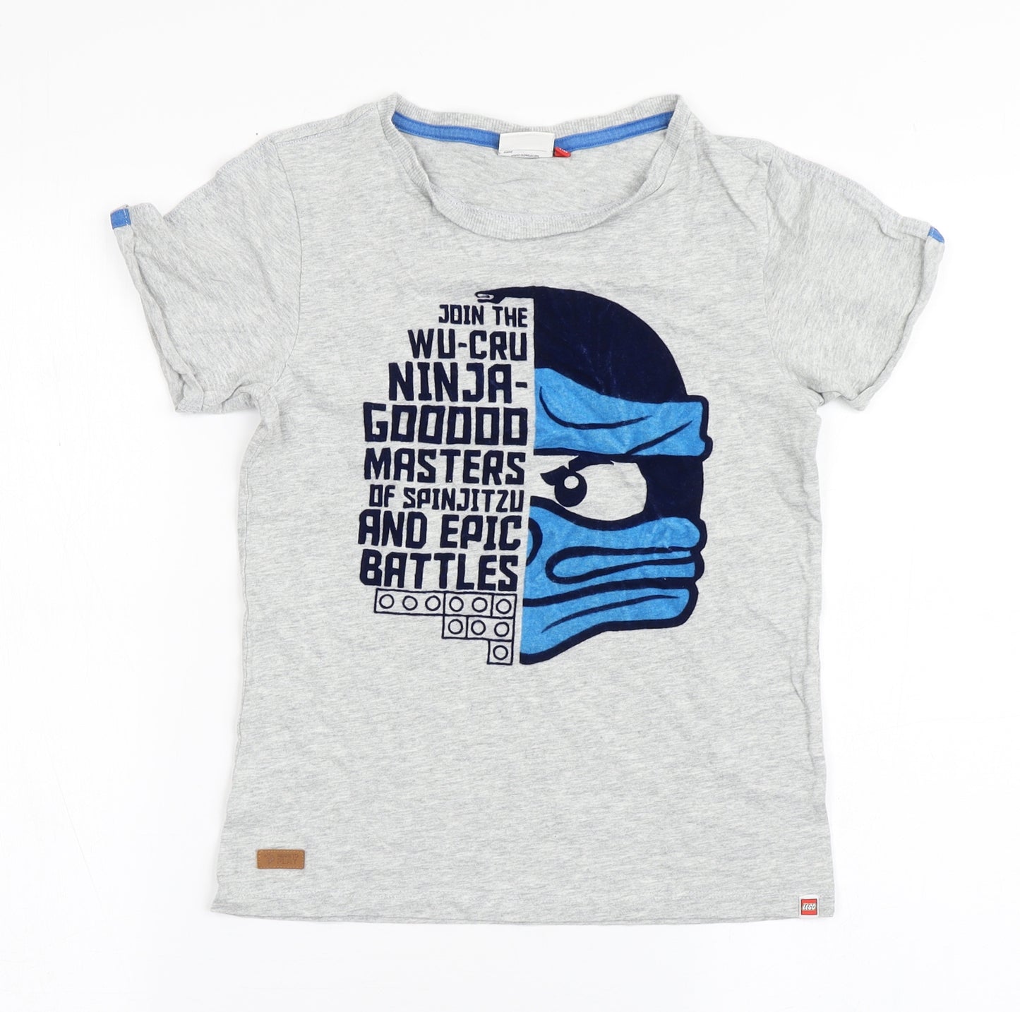 LEGO Boys Grey  100% Cotton Basic T-Shirt Size 9 Years Round Neck Pullover - Ninjago