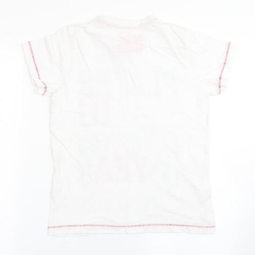 Matalan Boys White  100% Cotton Basic T-Shirt Size 11 Years Round Neck Pullover - Football