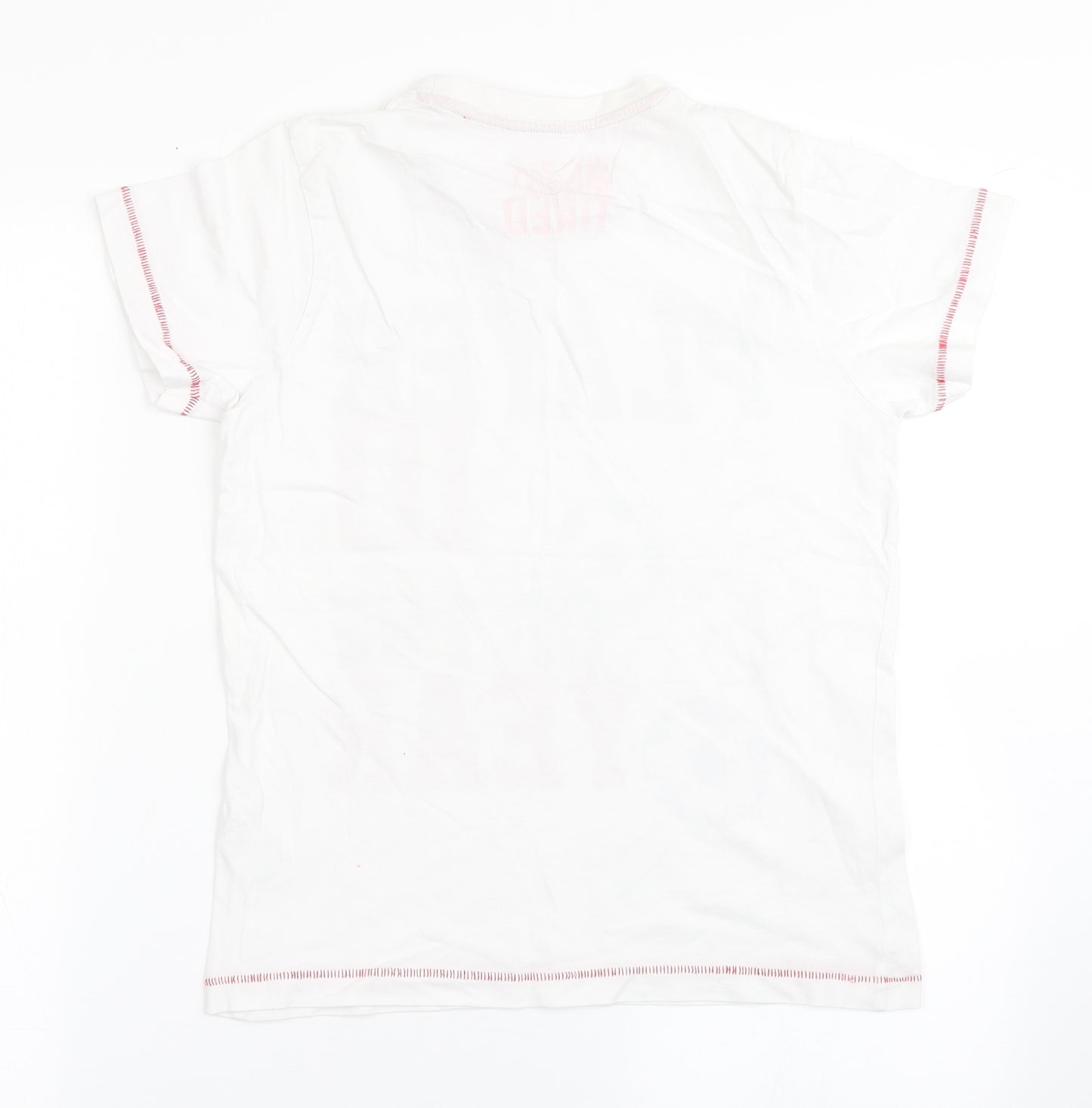 Matalan Boys White  100% Cotton Basic T-Shirt Size 11 Years Round Neck Pullover - Football
