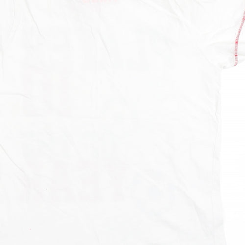 Matalan Boys White  100% Cotton Basic T-Shirt Size 11 Years Round Neck Pullover - Football
