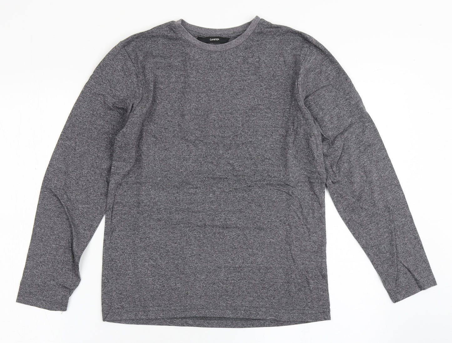 George Boys Grey  Polyester Basic T-Shirt Size 10-11 Years Round Neck Pullover
