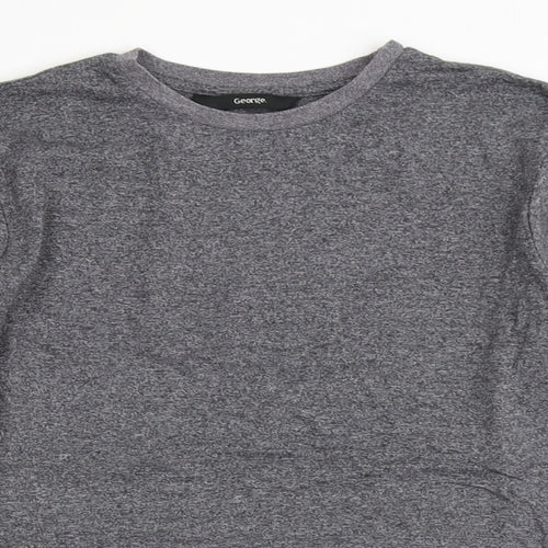 George Boys Grey  Polyester Basic T-Shirt Size 10-11 Years Round Neck Pullover