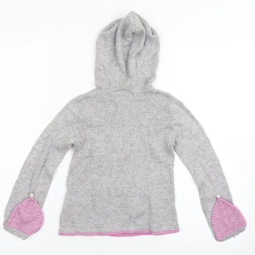 Butterfly Girls Grey Round Neck  Nylon Pullover Jumper Size 3-4 Years  Pullover -  Butterfly