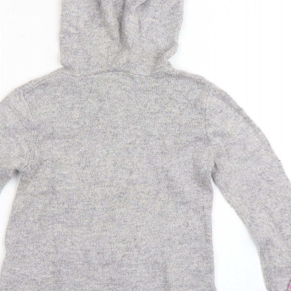 Butterfly Girls Grey Round Neck  Nylon Pullover Jumper Size 3-4 Years  Pullover -  Butterfly