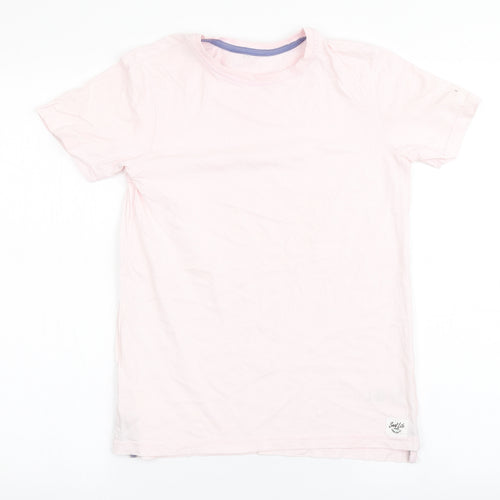 George Boys Pink  Cotton Basic T-Shirt Size 10-11 Years Round Neck Pullover