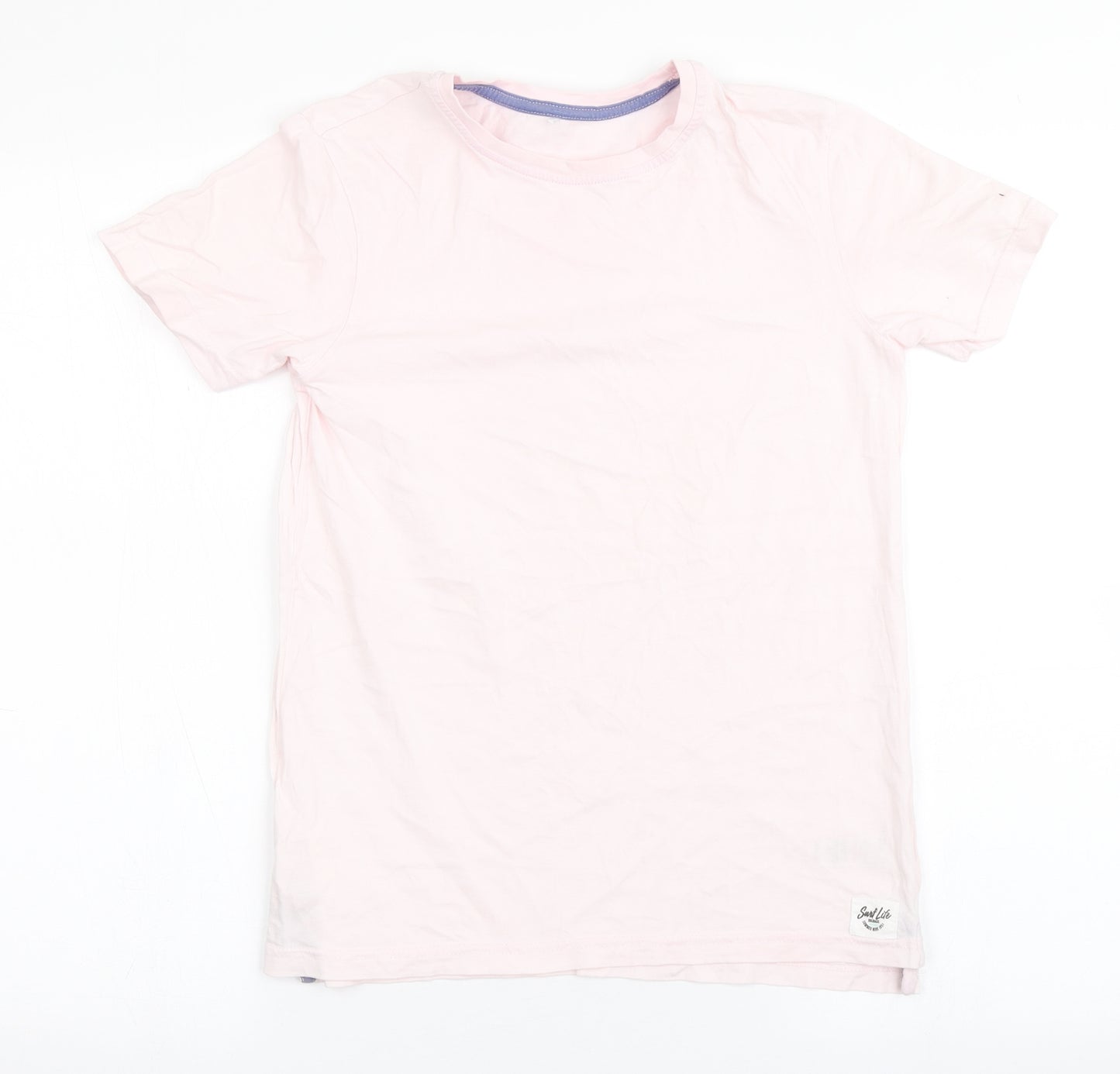 George Boys Pink  Cotton Basic T-Shirt Size 10-11 Years Round Neck Pullover