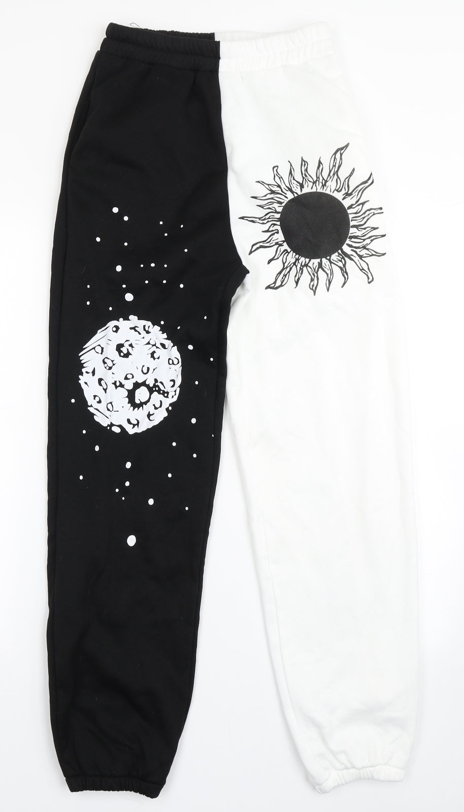 SheIn Womens Black  Polyester Jogger Trousers Size S L28 in Regular  - Sun