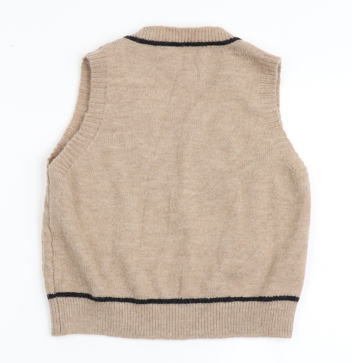 SheIn Girls Brown V-Neck  Acrylic Vest Jumper Size 11-12 Years  Pullover