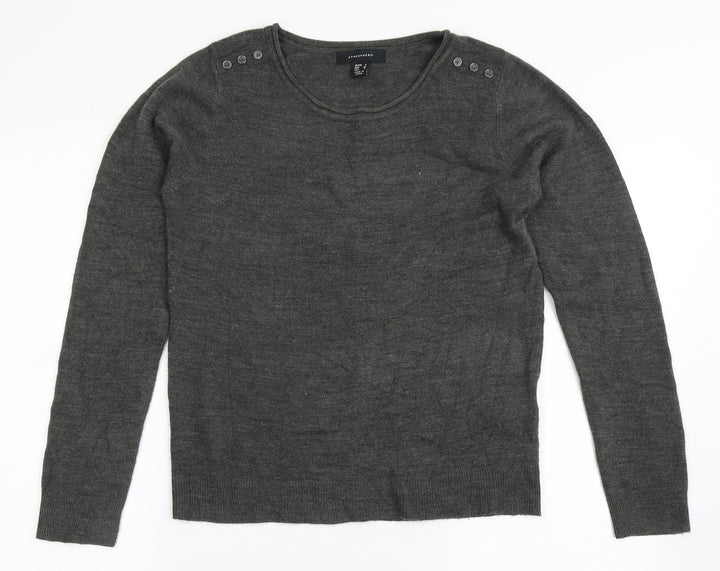 Atmosphere Womens Grey Round Neck  Acrylic Pullover Jumper Size 8