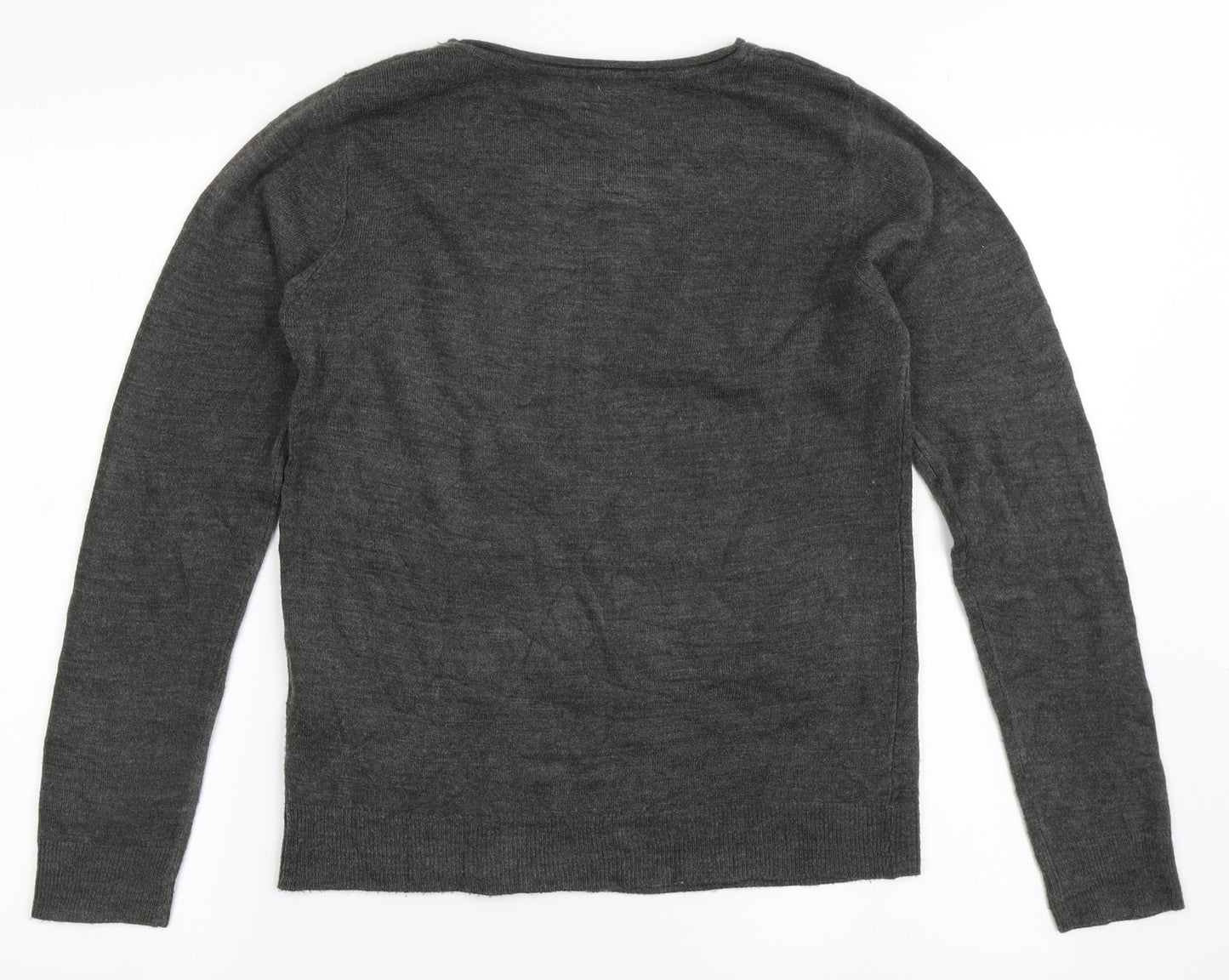 Atmosphere Womens Grey Round Neck  Acrylic Pullover Jumper Size 8