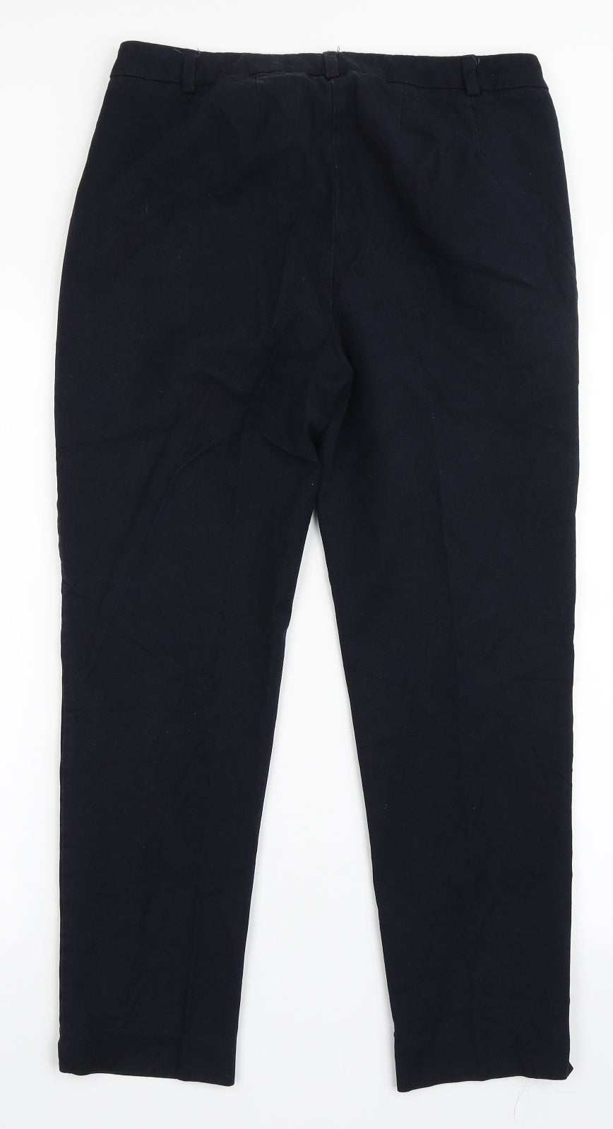 Marks and Spencer Womens Blue  Viscose Trousers  Size 12 L26 in Regular Button