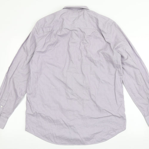 NEXT Mens Purple  Cotton  Button-Up Size 16.5 Collared Button