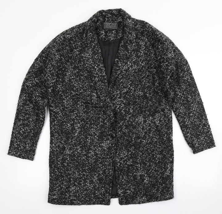 New Look Womens Black Acrylic Jacket Blazer Size 8
