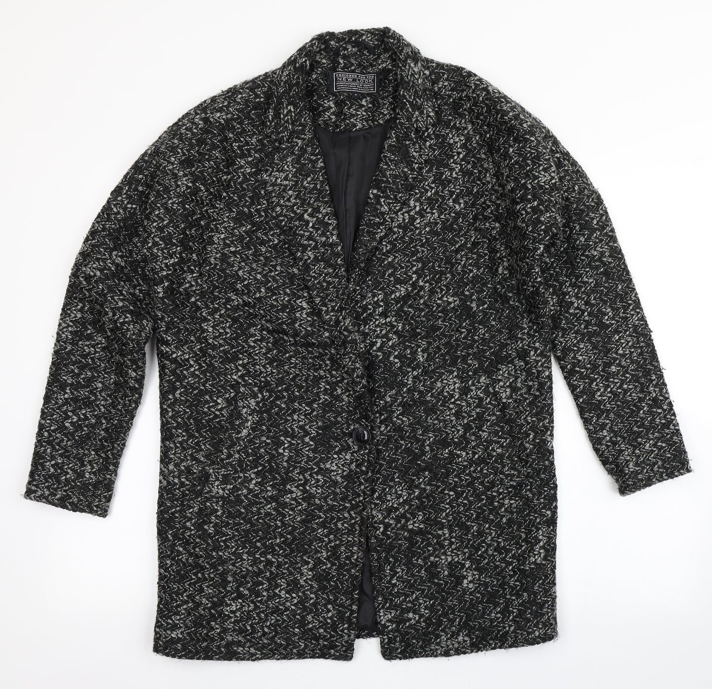 New Look Womens Black  Acrylic Jacket Blazer Size 8