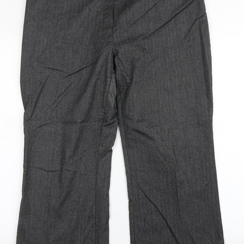 Marks and Spencer Womens Grey  Polyester Trousers  Size 16 L24.5 in Regular Button - Short Leg