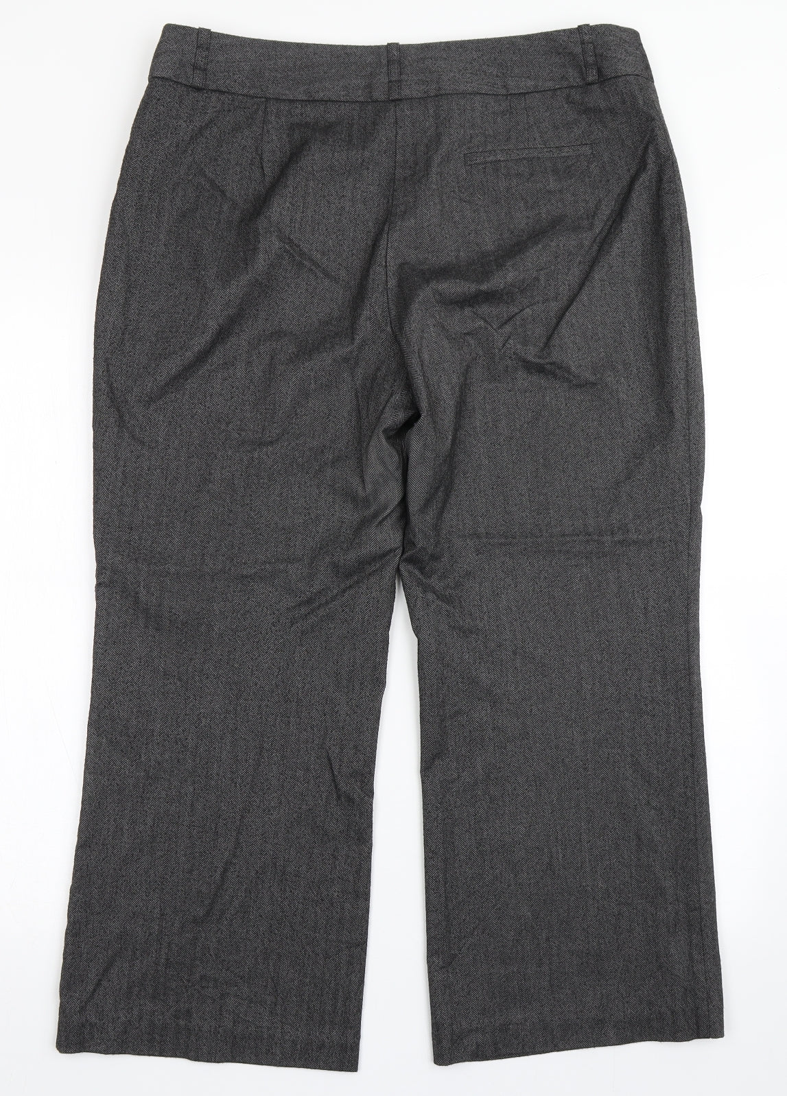 Marks and Spencer Womens Grey  Polyester Trousers  Size 16 L24.5 in Regular Button - Short Leg