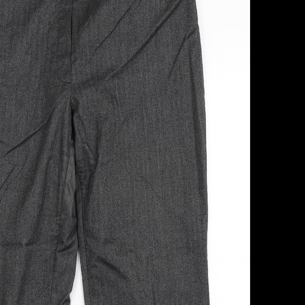 Marks and Spencer Womens Grey  Polyester Trousers  Size 16 L24.5 in Regular Button - Short Leg