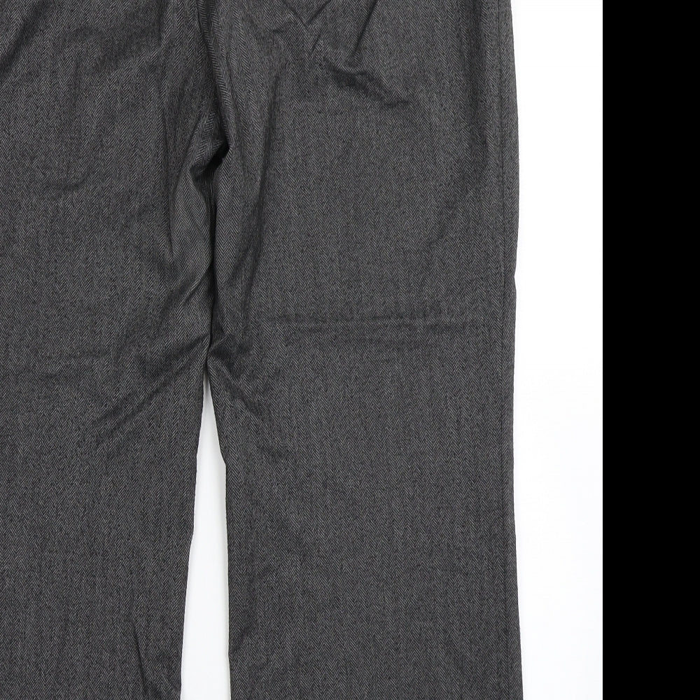 Marks and Spencer Womens Grey  Polyester Trousers  Size 16 L24.5 in Regular Button - Short Leg