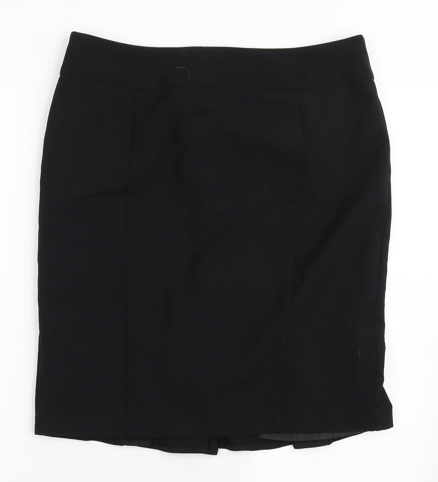 M&Co Womens Black  Polyester Straight & Pencil Skirt Size 12   Zip