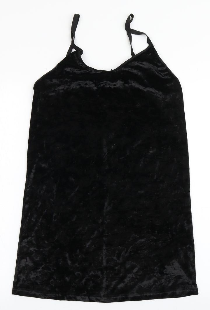 Topshop Womens Black  Polyester Bodycon  Size 8  Round Neck Pullover