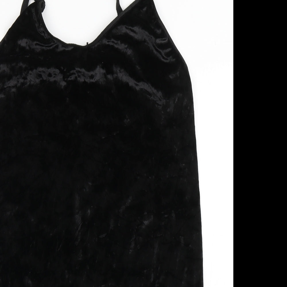 Topshop Womens Black  Polyester Bodycon  Size 8  Round Neck Pullover