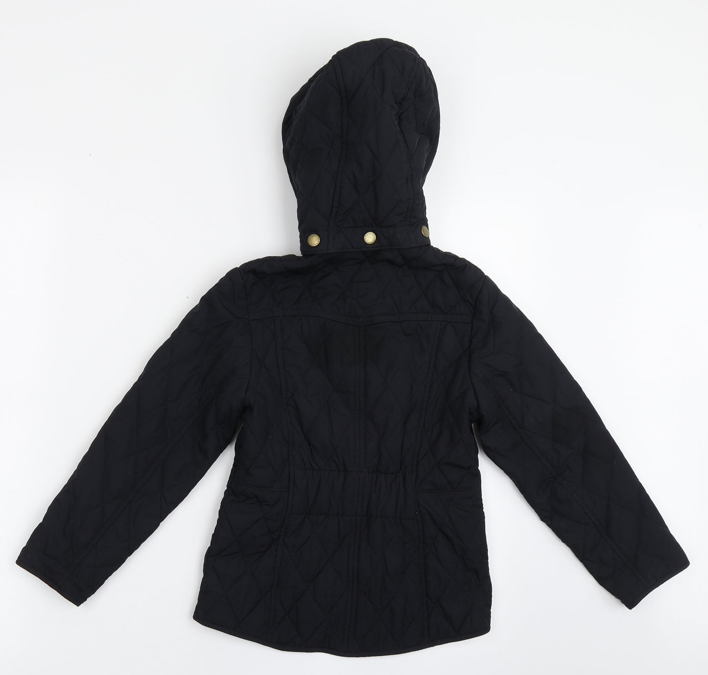 Barbour Girls Black   Quilted Coat Size S  Zip