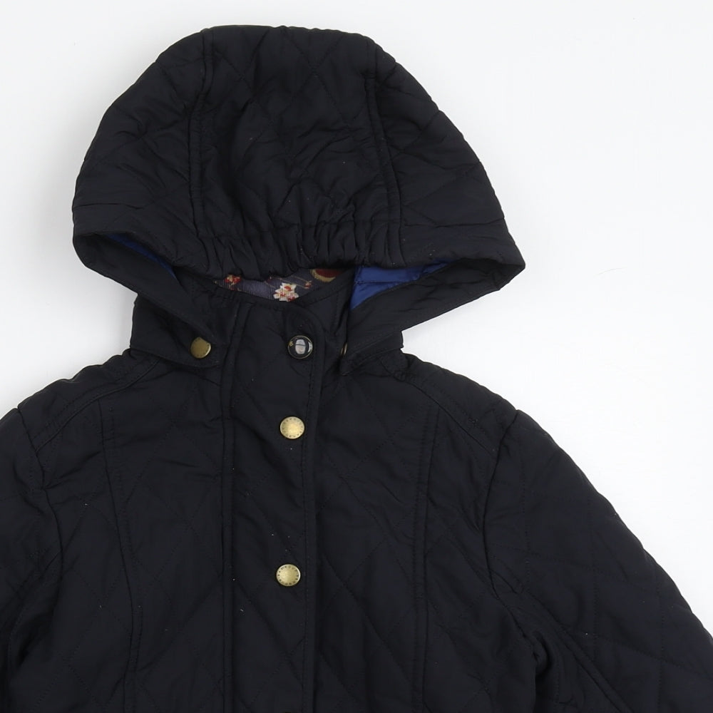 Barbour Girls Black   Quilted Coat Size S  Zip