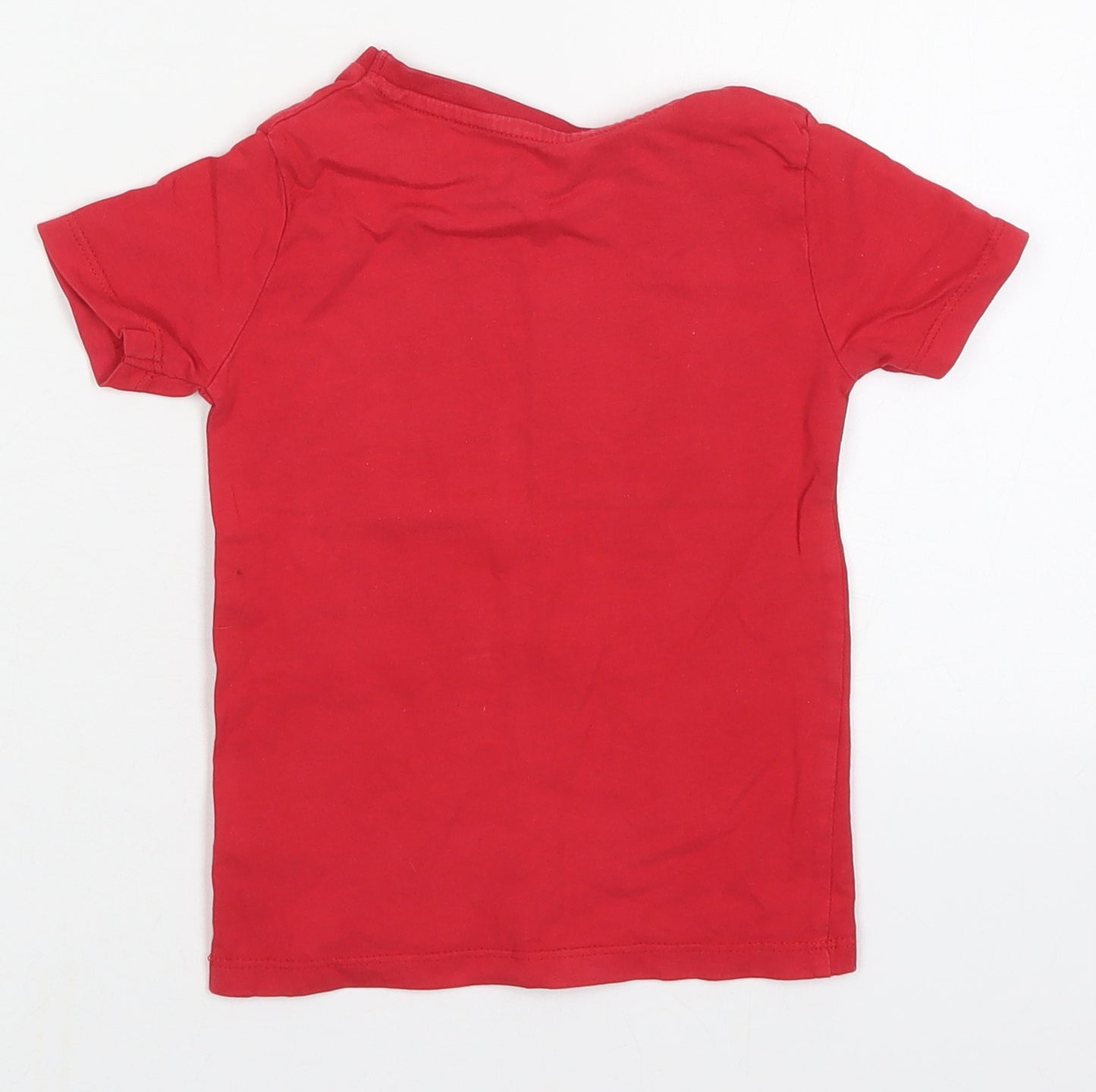 Dunnes Boys Red  Cotton Basic T-Shirt Size 18-24 Months Crew Neck Pullover - Super Duper
