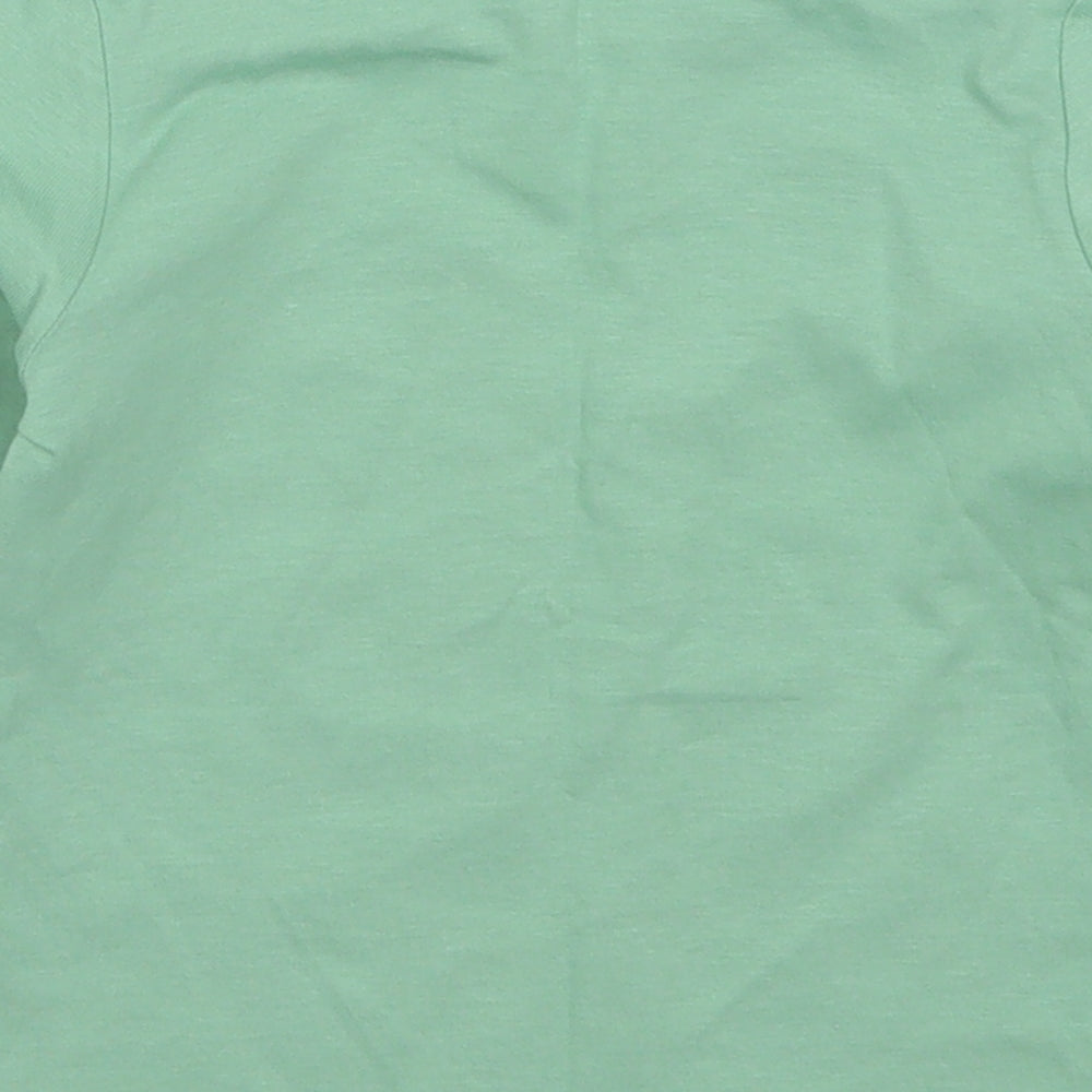 George Boys Green  Cotton Basic T-Shirt Size 12-18 Months Crew Neck Pullover - Dinosaur