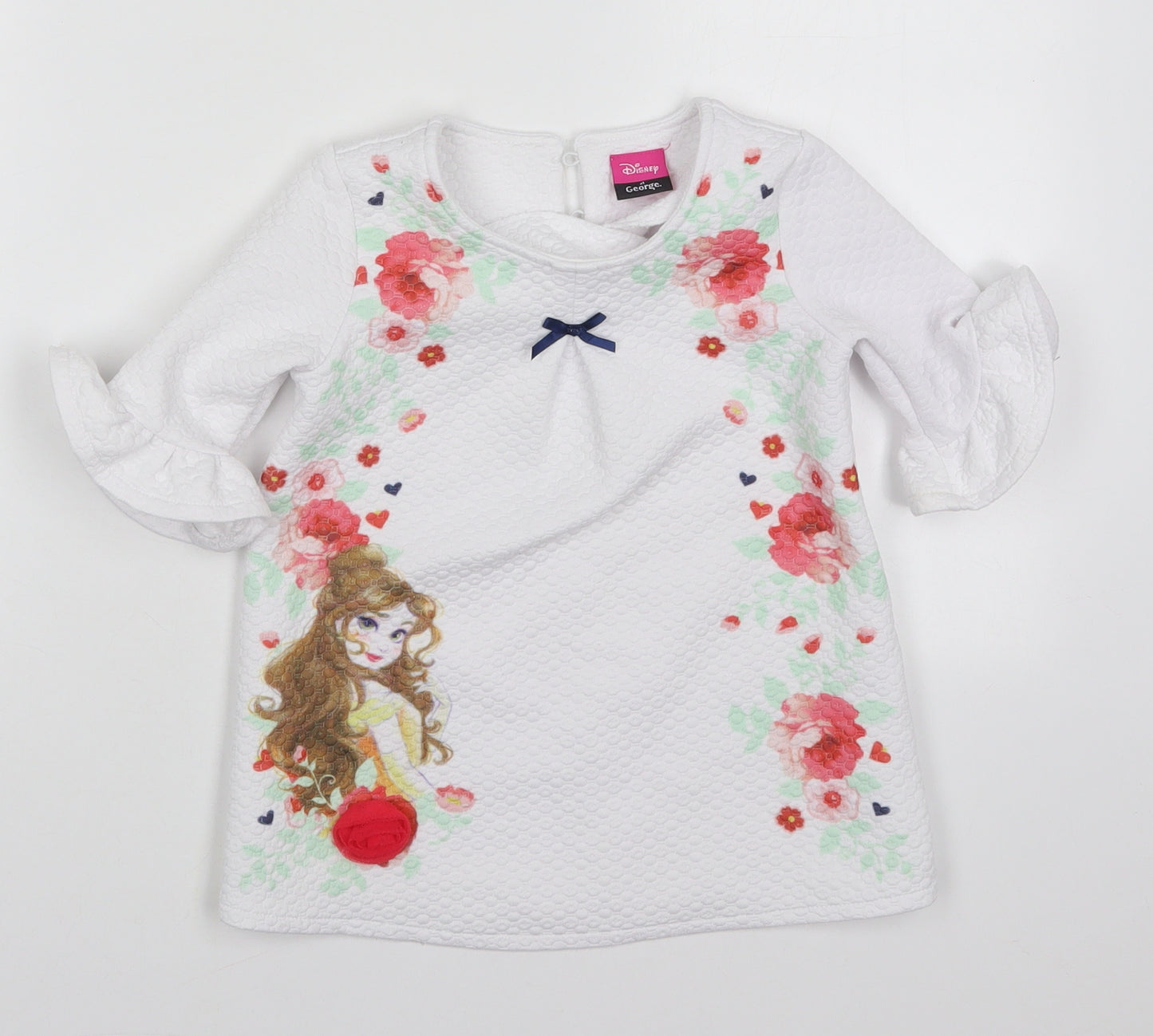George Girls White  Polyester Pullover Sweatshirt Size 2-3 Years  Pullover - Princess Belle