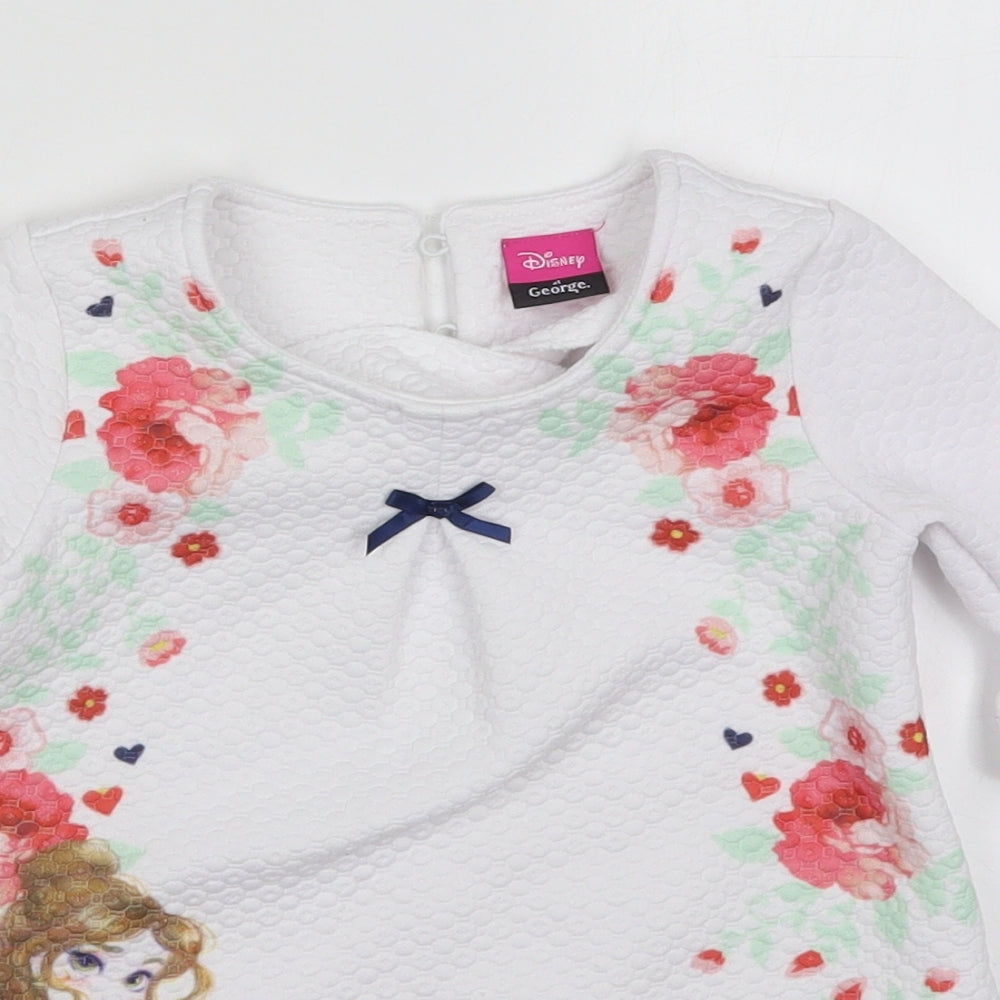 George Girls White  Polyester Pullover Sweatshirt Size 2-3 Years  Pullover - Princess Belle