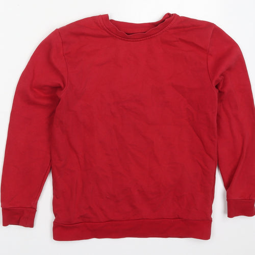 George Boys Red  Cotton Pullover Sweatshirt Size 9-10 Years  Pullover