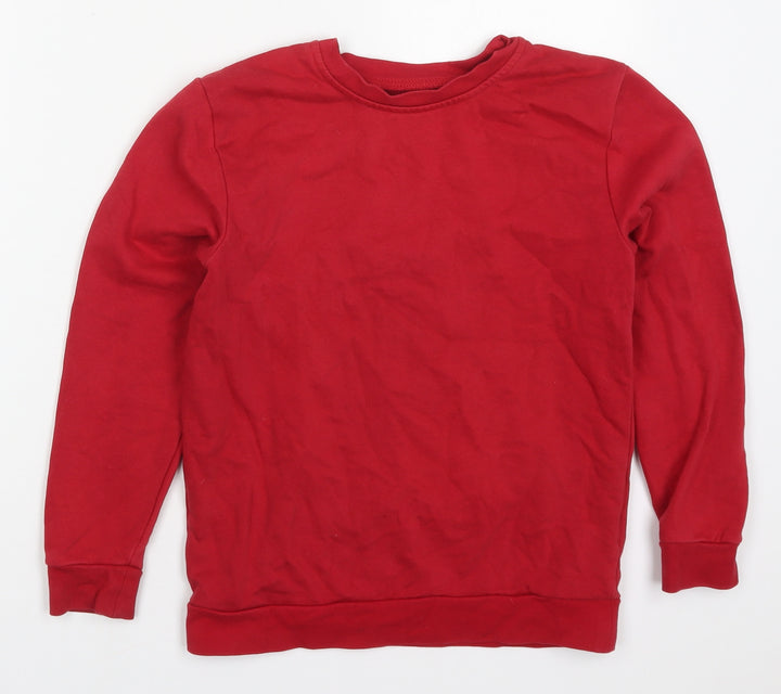 George Boys Red  Cotton Pullover Sweatshirt Size 9-10 Years  Pullover