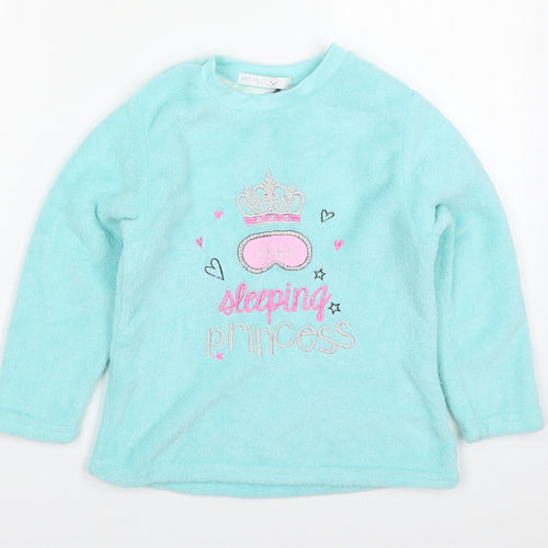 B&M Girls Blue Solid Polyester Top Pyjama Top Size 6-7 Years  Pullover - Sleeping Princess